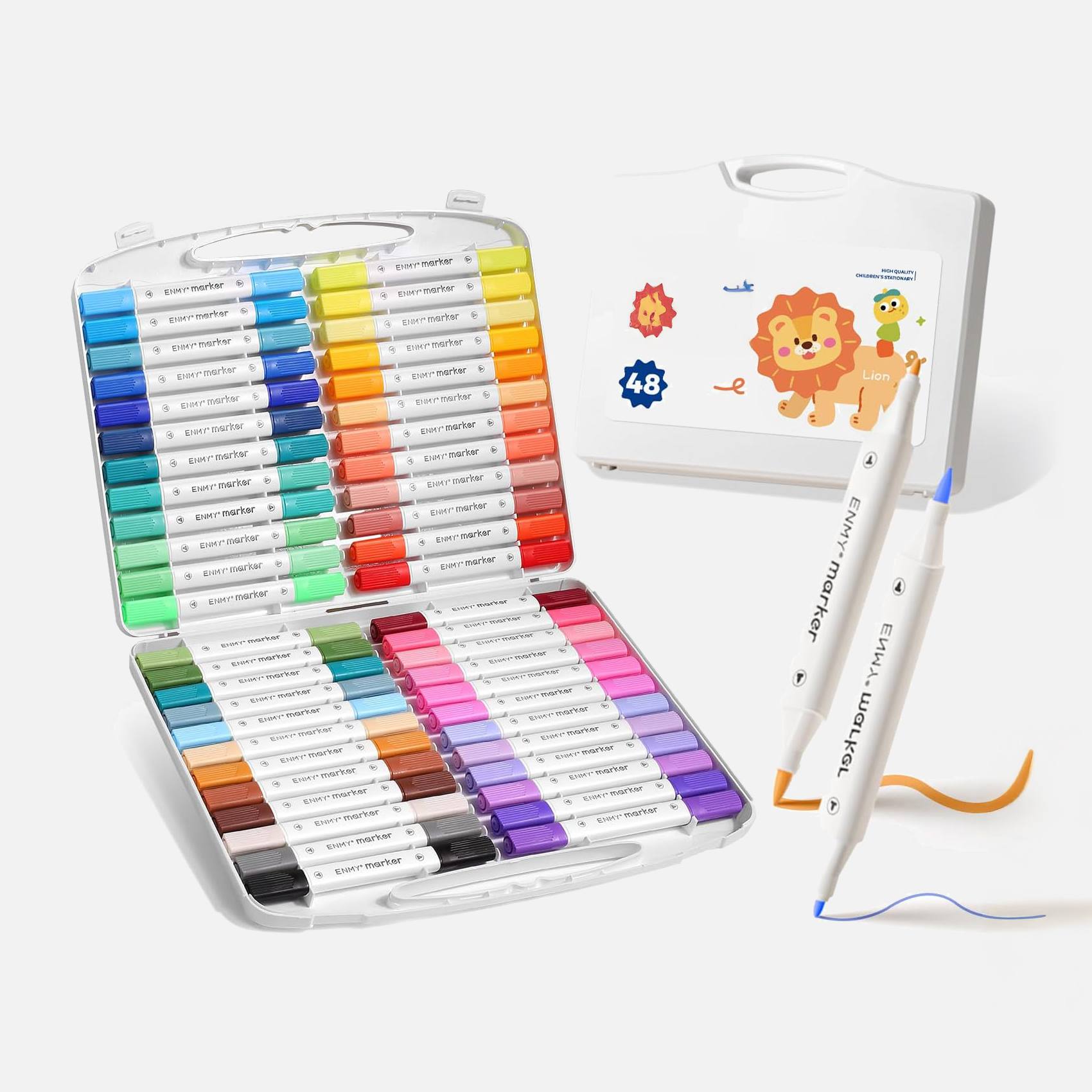 Набор акриловых маркеров 48 цветов в пластиНабор акриловых маркеров 48 цветов в пластиковом боксе.ковом боксе.