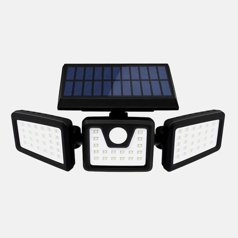 Поворотный тройной настенный светильник с датчиком движения и солнечной батареей