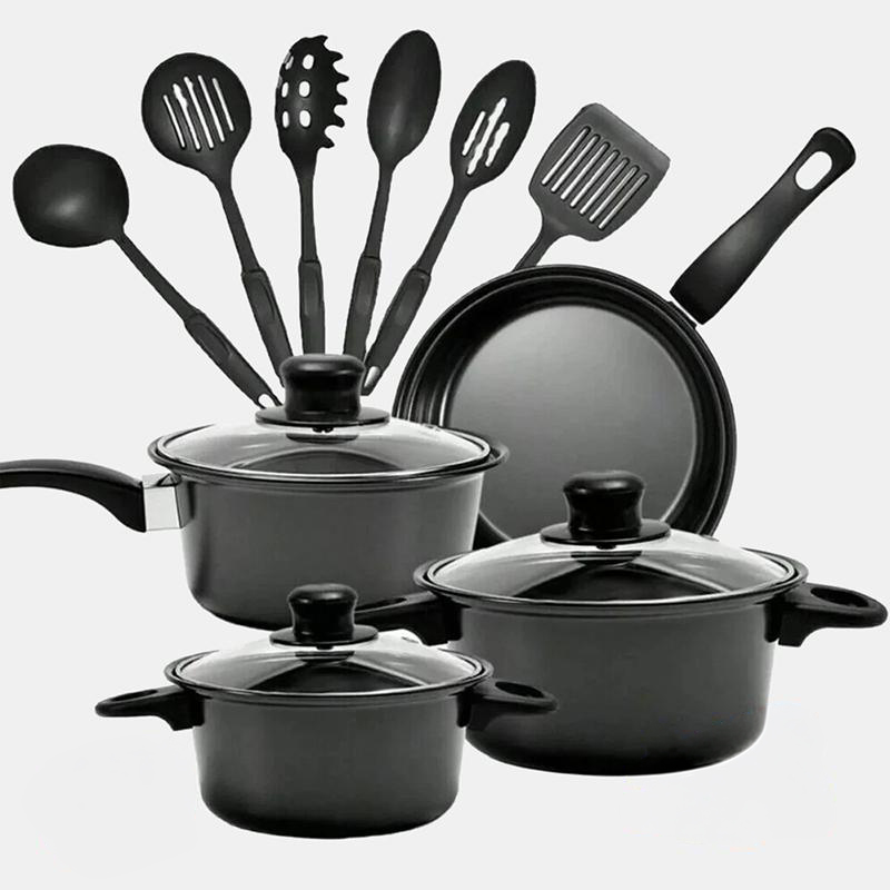 Набор кухонной посуды 13 предметов Dessini OR-2103: кастрюли, сковорода и кухонные принадлежности