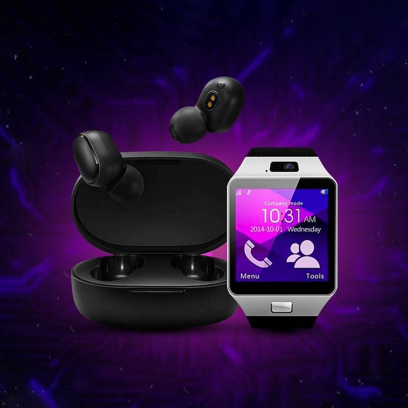 Беспроводные наушники AirDots + Умные часы Smart Watch DZ09