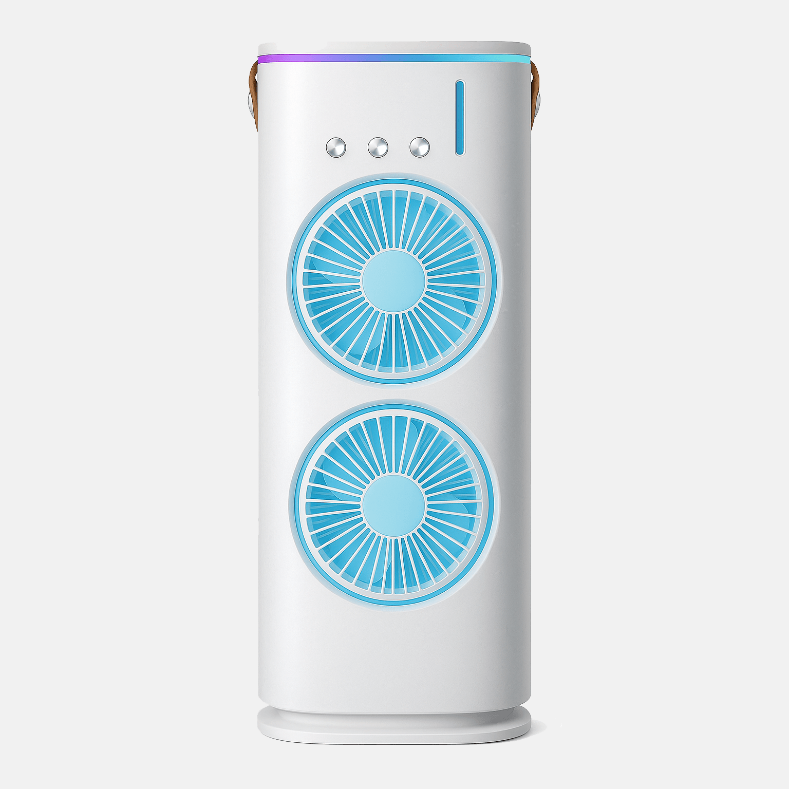 Двойной аккумуляторный вентилятор-кондиционер LED с распылителем водяного тумана и пультом