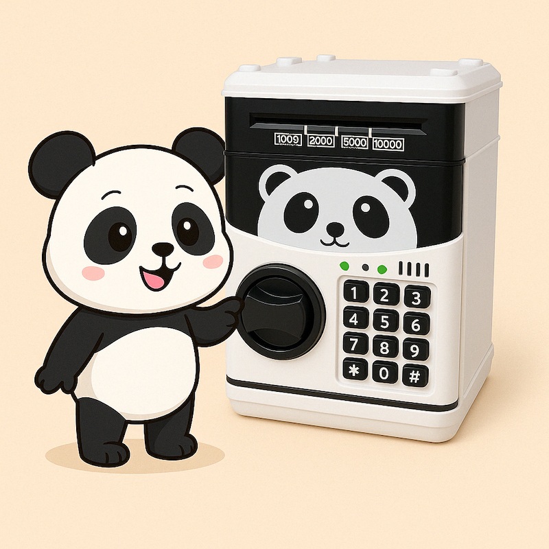 Копилка сейф PANDA детская с кодовым замком и музыкой